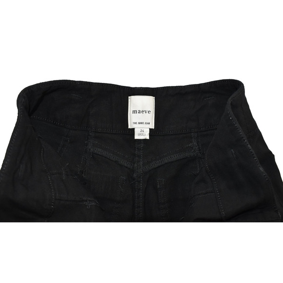 A6 Auth MAEVE The Junie Jean Black Viscose/Linen Blend Wide Leg Jeans Size 24 - Picture 5 of 6